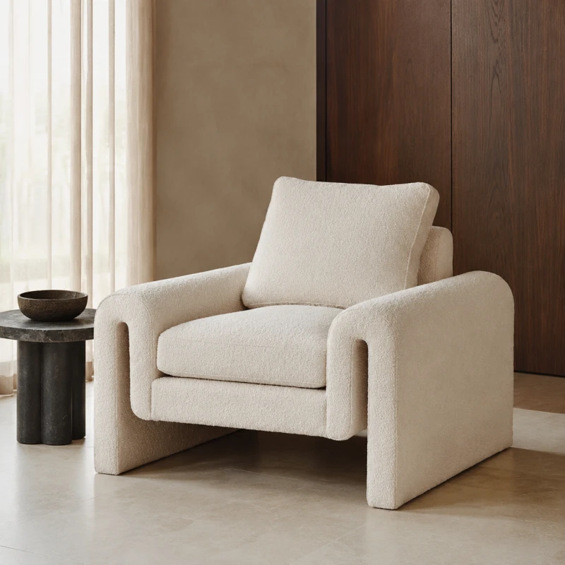 Cloud Occasional Chair 83 cm white boucle fabric original shape armchair
