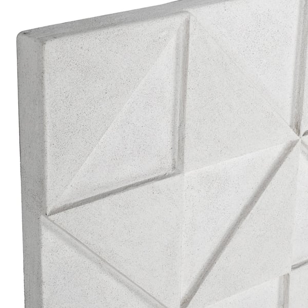 Abstract white 3D wall art in MDF – 80 × 80 cm