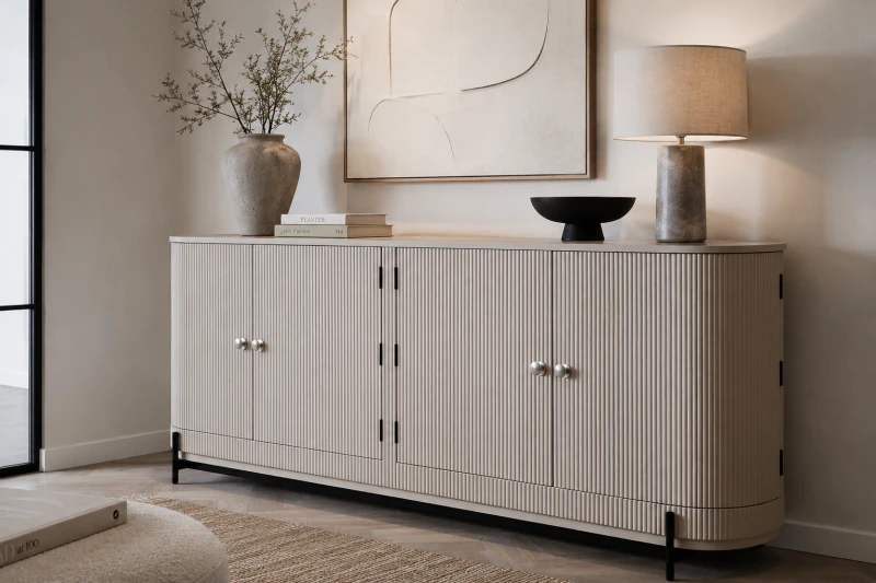 Luxury fluted sideboard for contemporary dining room