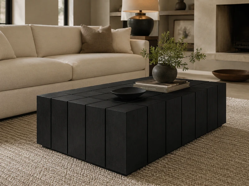 Mango Black coffee table 123.5cm made from black mango wood