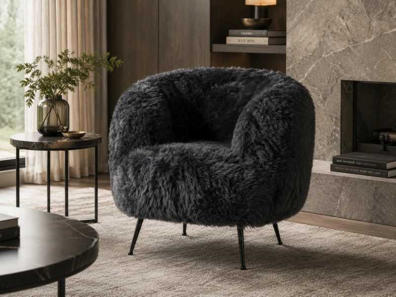 Lyall Elegant Grey 90 cm sculptural occasional armchair