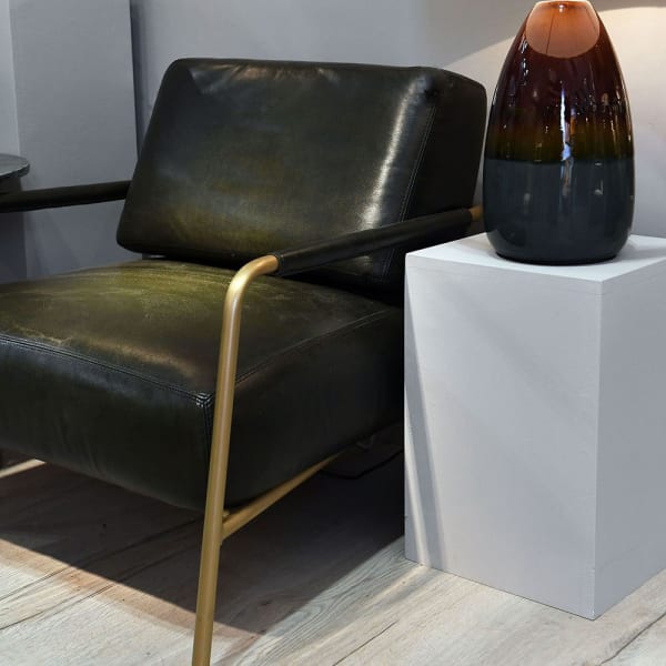 Enderby dark olive-green leather armchair