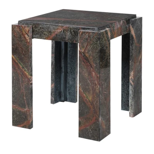 Ravenna Marble Side Table 52 cm – Dark Stone Occasional Table