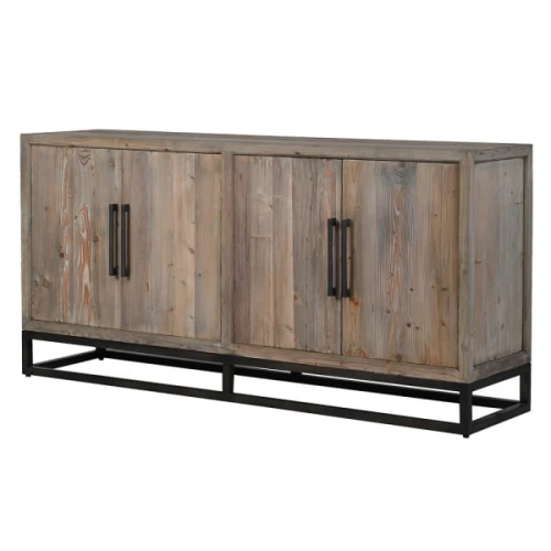 Portland Reclaimed Pine Sideboard 180 cm with Iron Base