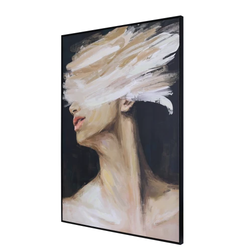 Chelsea Veil Abstract Portrait 100 × 140 cm in a Black Frame