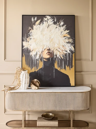Mayfair Plume Abstract Female Portrait 90 × 120 cm