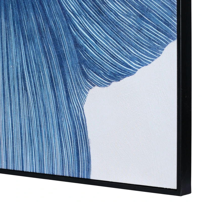 Linton Indigo abstract artwork with fine linear detailing