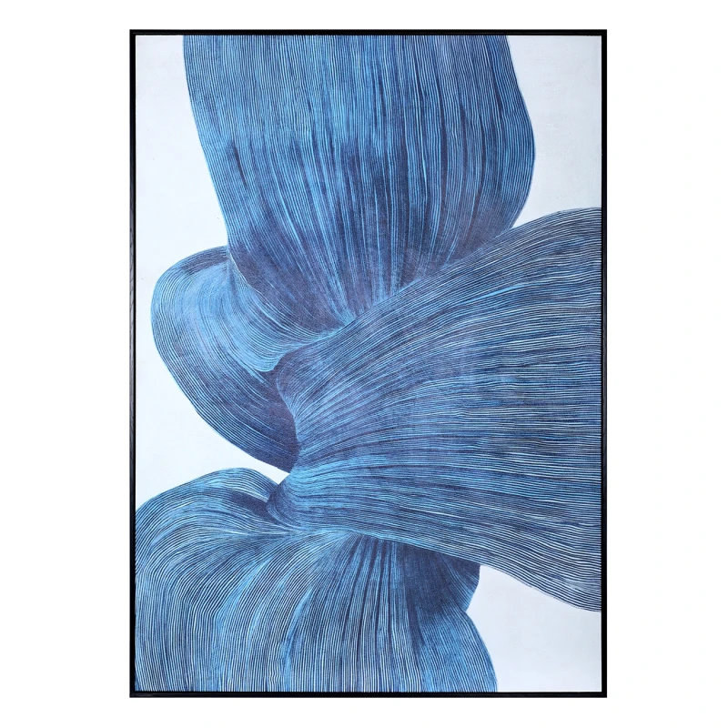Textured indigo canvas with fine linear detailing
