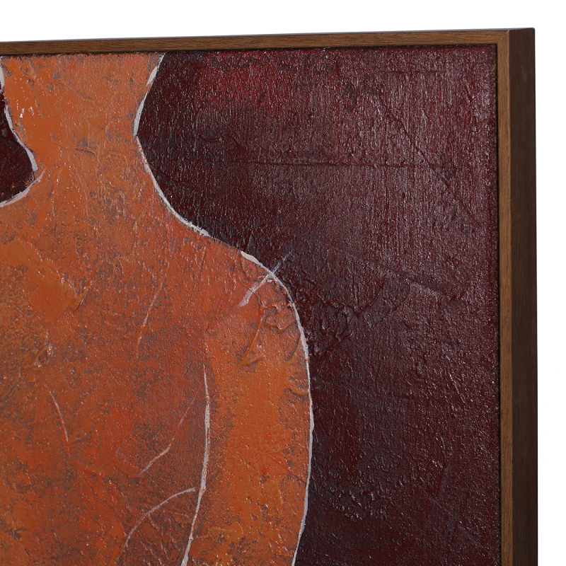 Abstract figurative wall art on a hessian base
