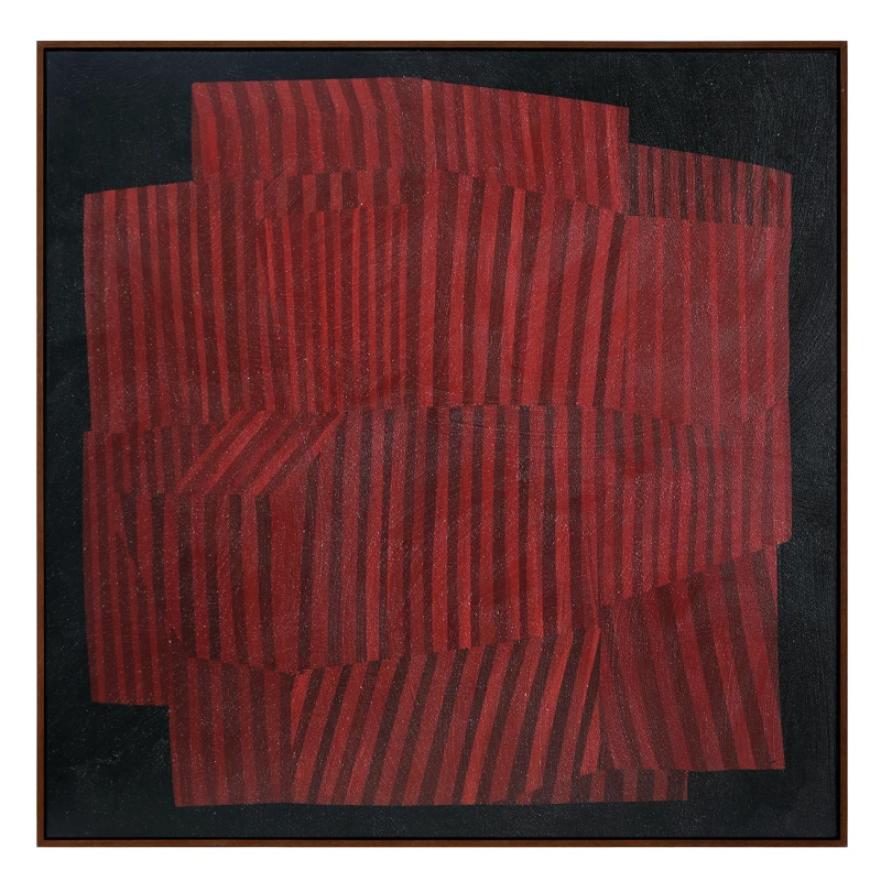 Back of Red Vibes framed canvas with hanging points