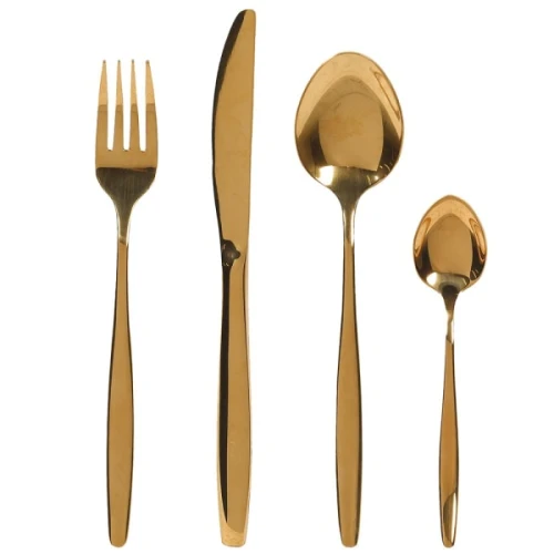 Chelsea Gold 16-Piece Stainless Steel Cutlery Set for 4 with Gift Box