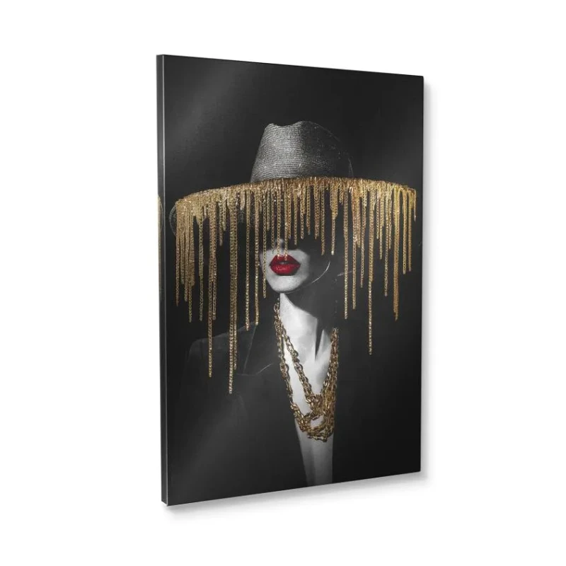 Slay canvas with red lips and metallic accents