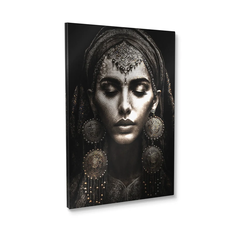 Large portrait canvas printed on silver canvas