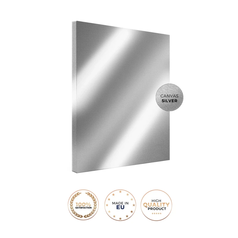 Large decorative wall art on silver canvas