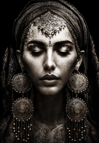 Peri Silver Canvas Wall Art 85 × 113 cm – Metallic Portrait Canvas