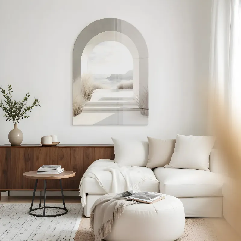 Arched Palau wall art displayed above a sideboard