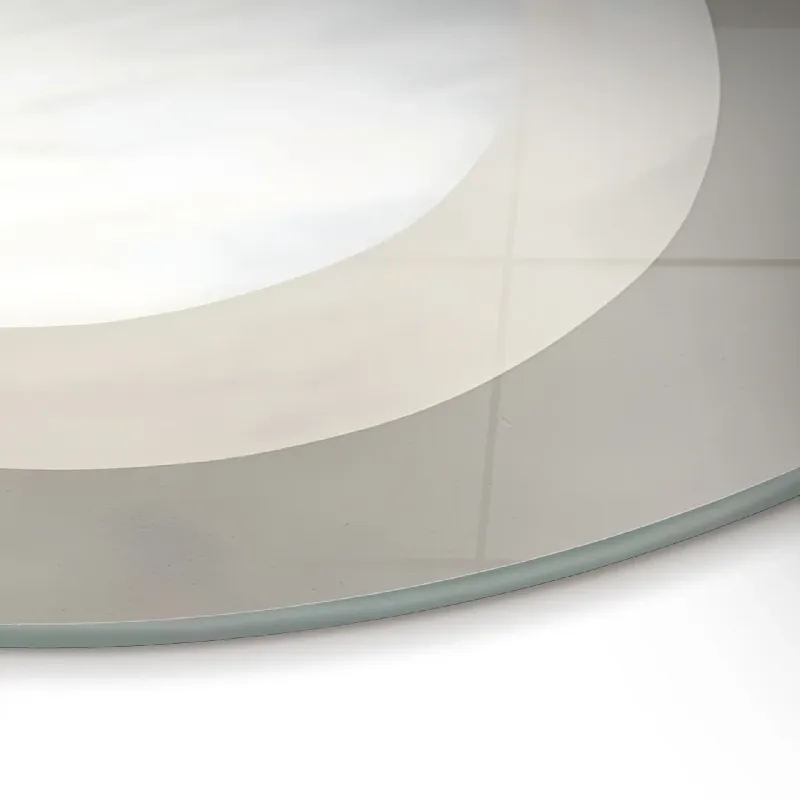 Frameless glass picture with coastal arch design