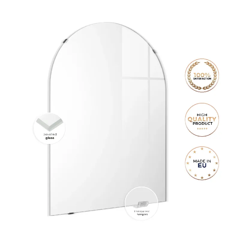 Frameless glass picture with coastal arch design