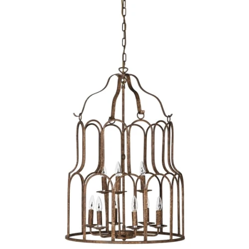 Arches Large Cage Chandelier 86 cm – Nine-Light Antique Rust Iron Chandelier