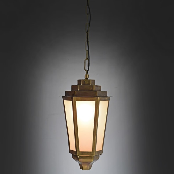 Classic brass pendant light for an entrance hall