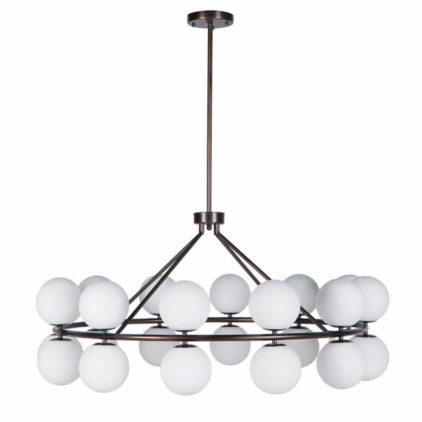 Brown Bubble pendant light with white glass spheres
