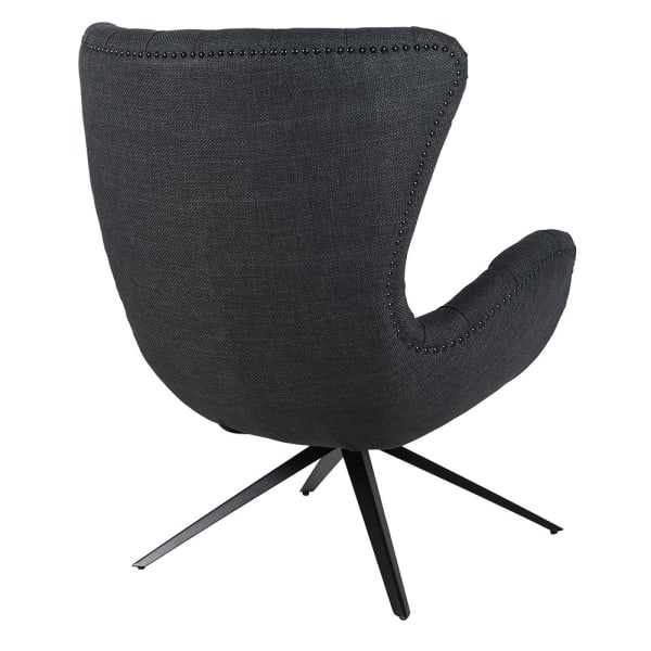 Charcoal wingback armchair for a living room