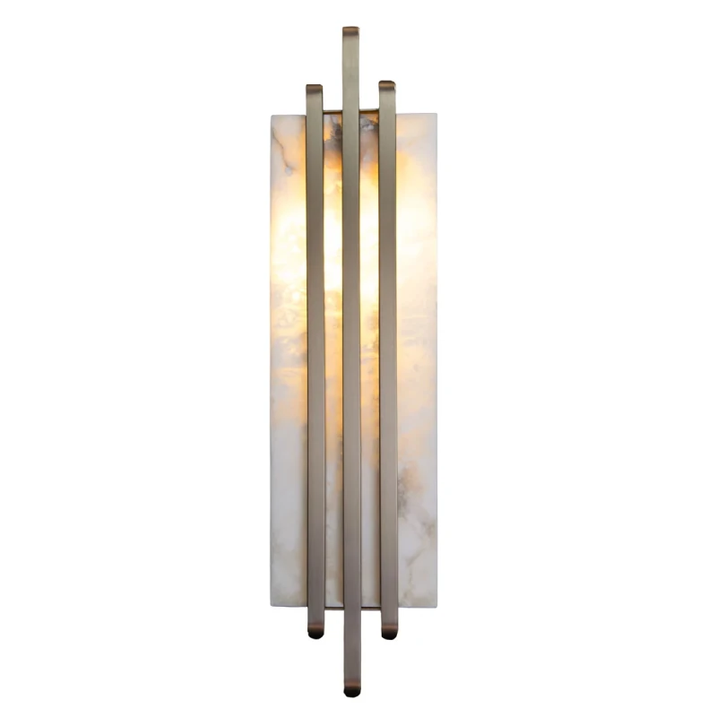 Bronze wall light with illuminated alabaster