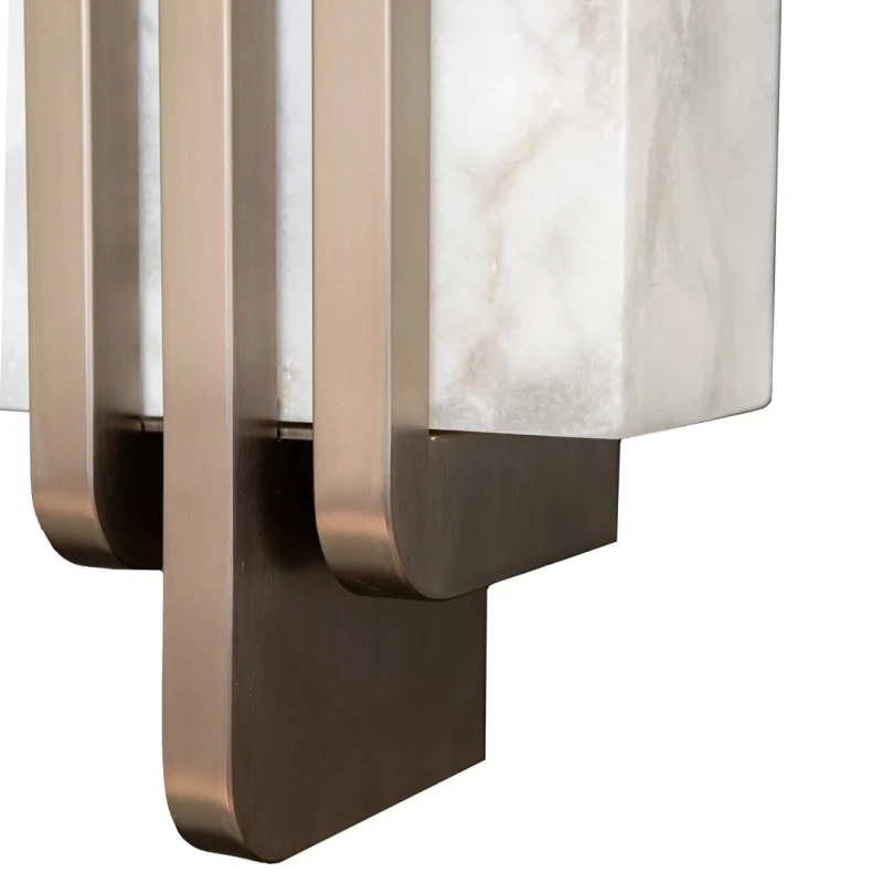 Tall wall light with natural alabaster panel