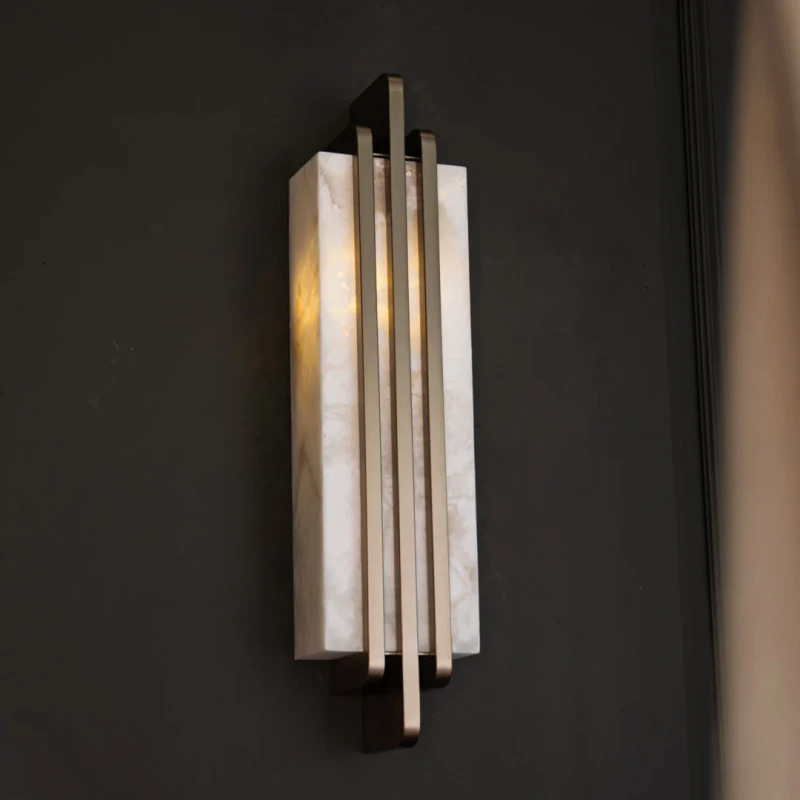 Luxury alabaster wall light for an elegant living room