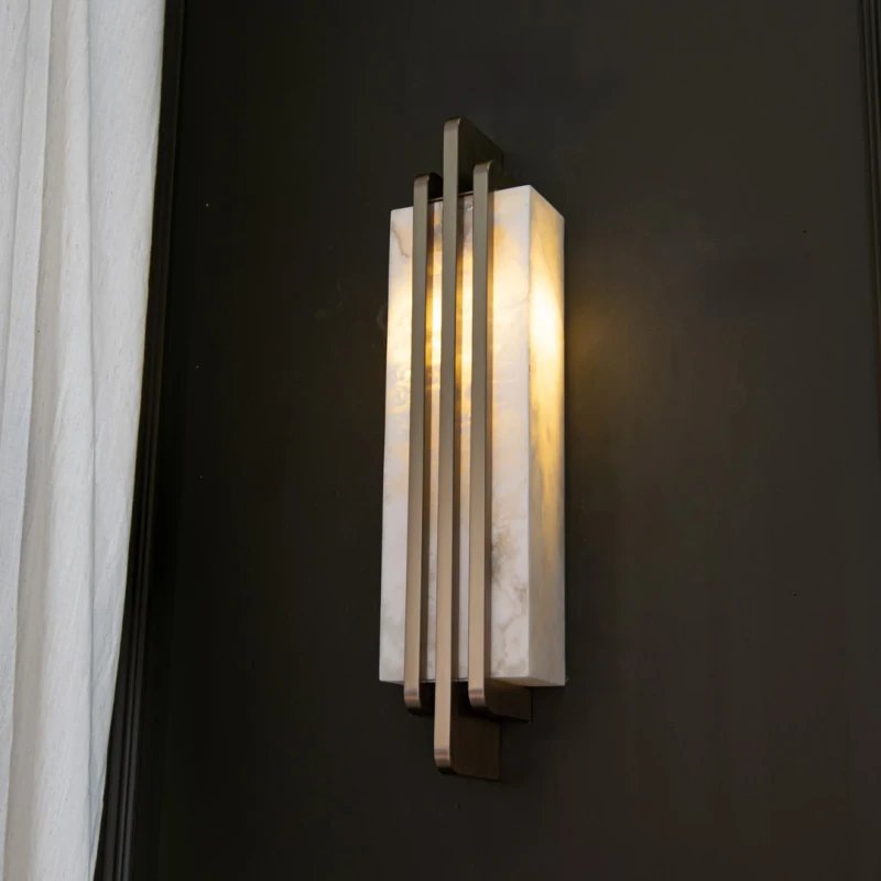 Alabaster wall light for a modern classic interior