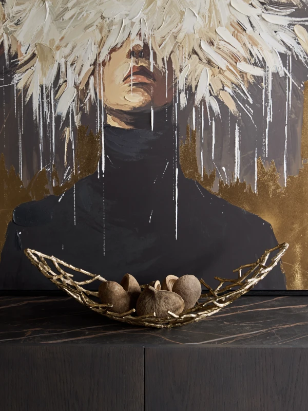 Sloane Gold decorative bowl 62 cm in aluminium