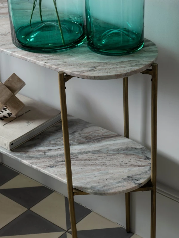Marble console table with a practical lower shelf