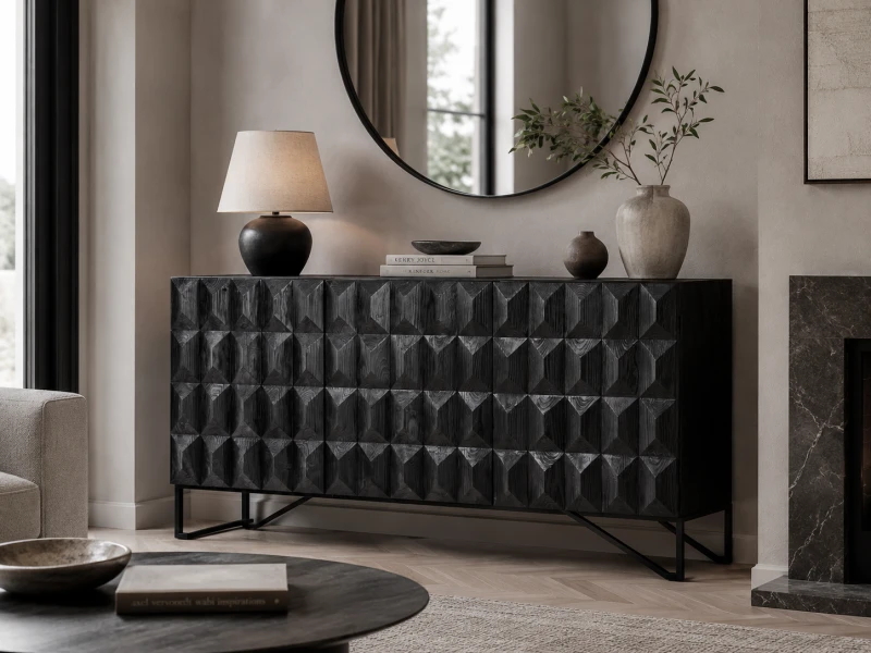 Large black sideboard for living room