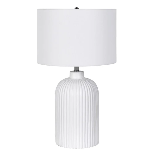 Kent White Table Lamp 68 cm – White Ceramic Base with Cotton Shade