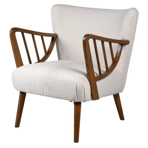 Lariat Bouclé Armchair 80 cm white boucle