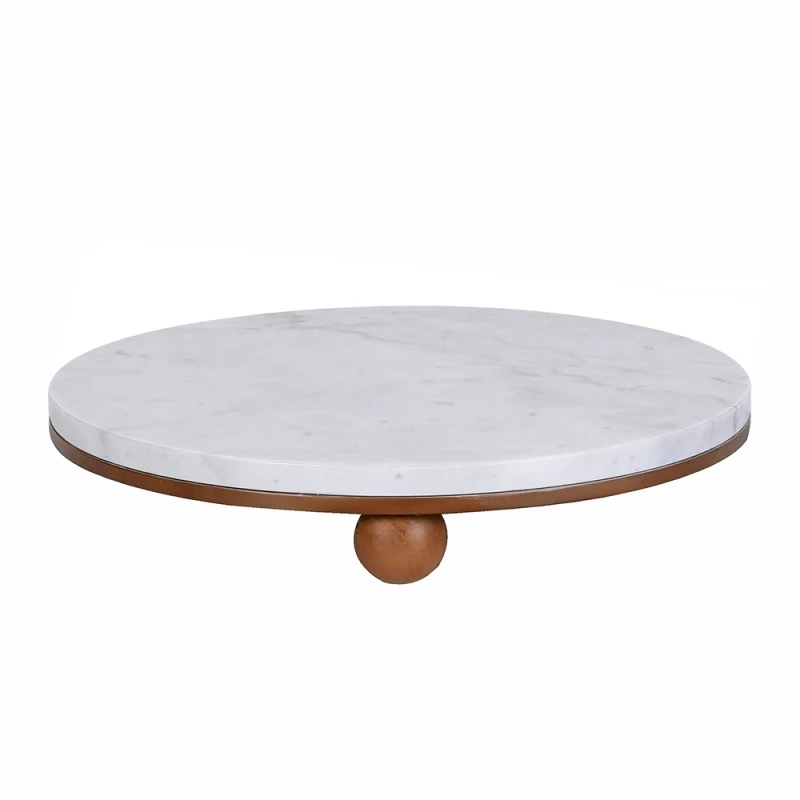 Round White Marble Decorative Tray