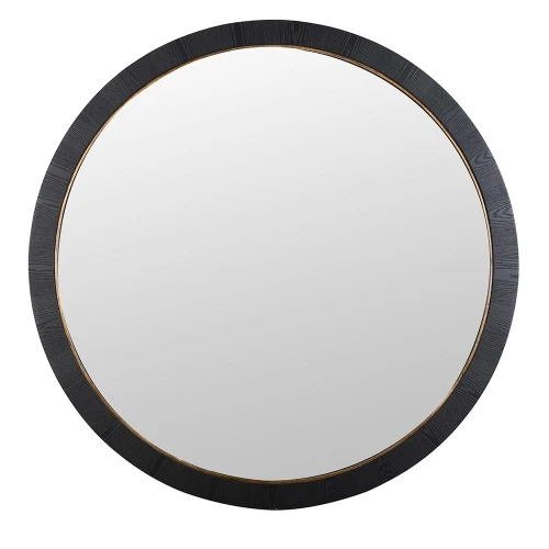 Sloane Large Round Mirror 152 cm with Black Ash Veneer Frame