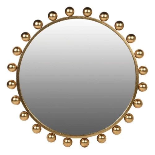 Bubble Gold Round Mirror 80 cm with Decorative Iron Frame