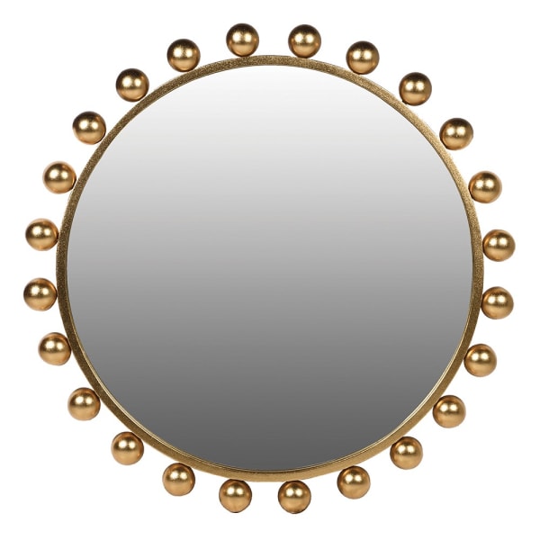 Bubble Gold round mirror 80 cm with gold-toned spherical iron frame