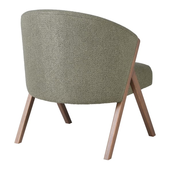 Rear view of Belgrave Pistachio dining chair with curved upholstered back