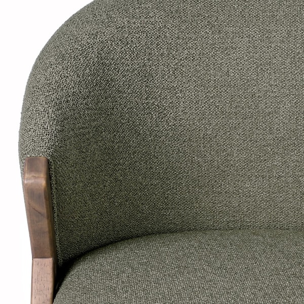 Textured pistachio-green upholstery on the Belgrave dining chair