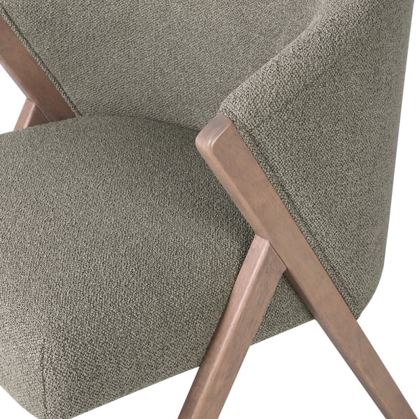 X-shaped rubberwood frame of the Belgrave Pistachio dining chair