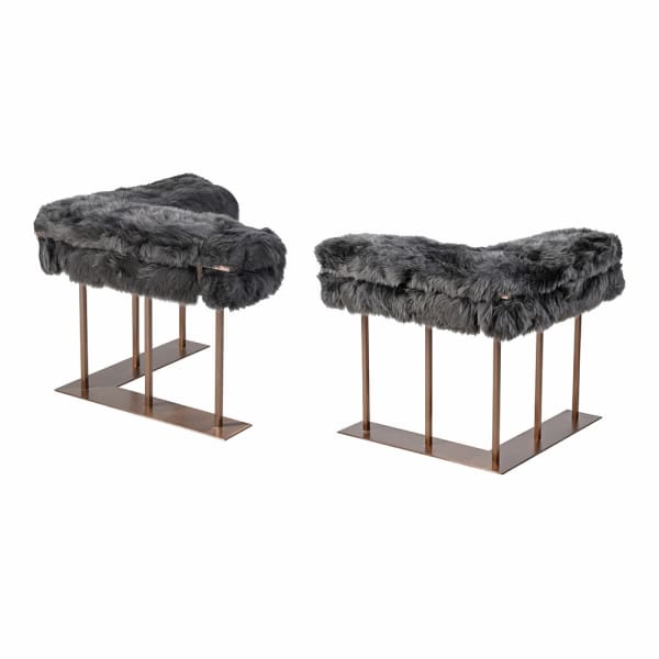 New Zealand Raven sheepskin fire fenders pair