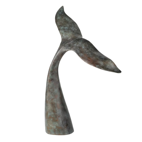 Whales large verdigris whale tail sculpture 122cm