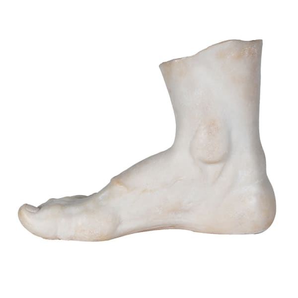 Piede Light ivory foot sculpture viewed from the side