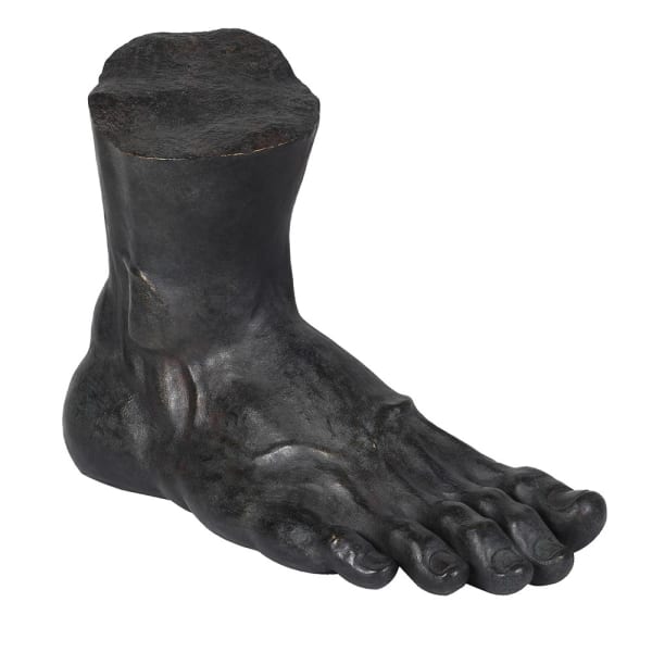 Black and graphite Piede Dark figurative sculpture