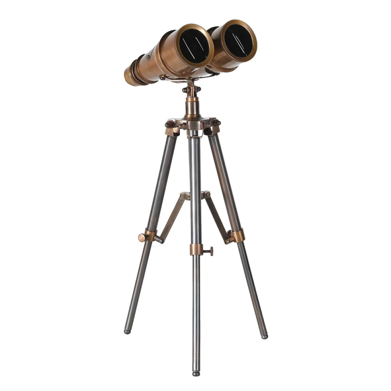 Greenwich Brass decorative binoculars on a metal tripod, 40cm
