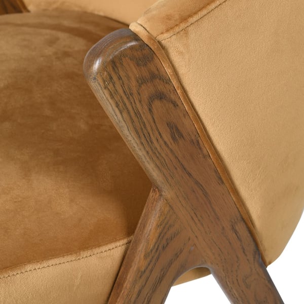 Ash wood frame detail on Belgrave Gold dining chair