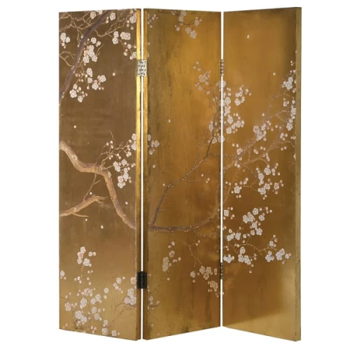 Golden Blossom Gold Decorative Room Divider 198cm – 3 Panel