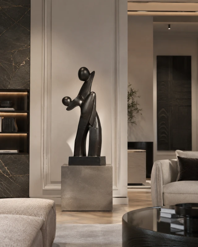 Large bronze aluminium floor sculpture 103 cm high